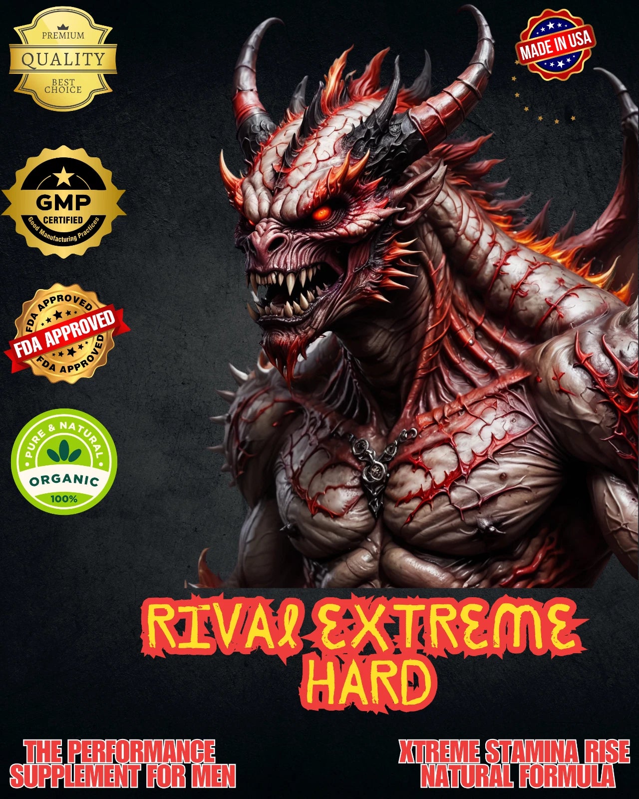 #1 Rival Extreme Hard Natural Male Energy Boost natural ENHANCE both sexes